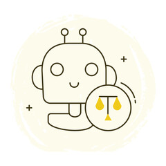 Ethical Robotics and AI Vector Icon Design, AI ethics, artificial intelligence, robot safety, automation, AI regulations