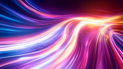 Modern abstract high-speed light effect. Abstract background with curved beams of light. Technology futuristic dynamic motion. Movement pattern for banner or poster design background concept.