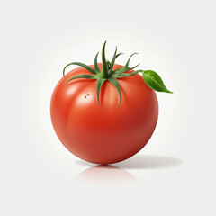 Tomato Featured on Plain White Background