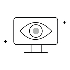 Pattern Recognition and Computer Vision Vector Icon Design with Editable Stroke, AI vision, image analysis, machine learning