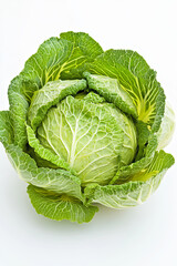 Obraz premium Crisp cabbage isolated on white background