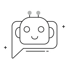 Messaging Bot and AI Assistant Vector Icon Design, virtual assistant, chatbot technology, automated responses