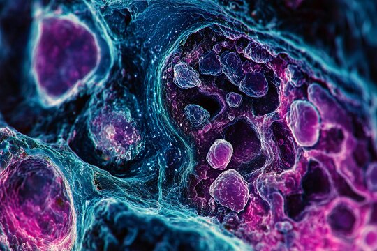 Microscopic images reveal the complex structures of discoplacental cells, emphasizing their crucial role in human development.