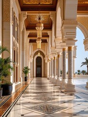 Fototapeta premium The city's rich heritage is reflected in its elaborate architecture, featuring traditional designs and a captivating historical atmosphere.