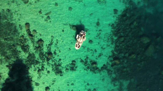 Aerial of Lake Tahoe Summer Boating and Wake Surfing 7
