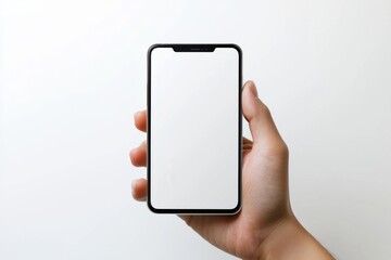 Hand Holding Smartphone Mockup Isolated created with Generative AI