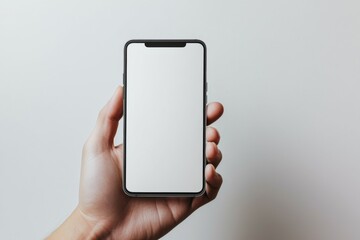 Hand Holding Smartphone Mockup Isolated created with Generative AI