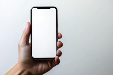 Hand Holding Smartphone Mockup Isolated created with Generative AI