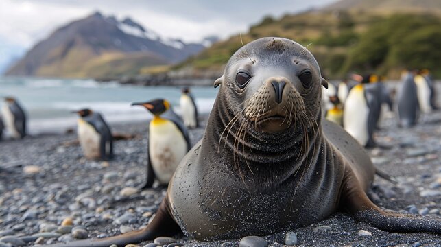 Marine mammals and flightless birds in the southern coastal region.