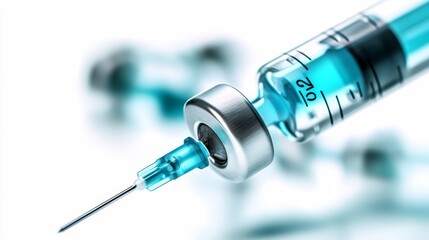 Close Up of Syringe Filled with Blue Liquid