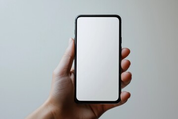 Hand Holding Smartphone Mockup Isolated created with Generative AI