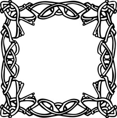 Handdrawn celtic knot frame drawing