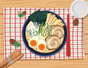 Delicious Ramen Bowl with Toppings