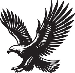Eagle silhouette vector and illustration