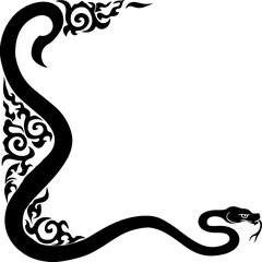 Chinese snake ornament border drawing