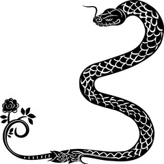 Chinese snake ornament border drawing