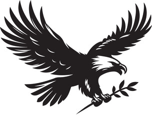 Eagle silhouette vector and illustration