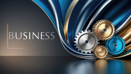 Interlocking Gears of Business Strategy: A Vibrant Symbol of Synergy and Success