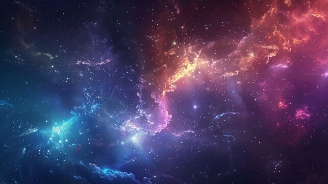 Cosmic Nebula Space Background with Stars and Galaxy Clouds