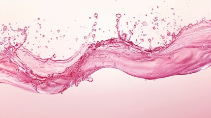 Abstract Pink Wave on Pastel Background