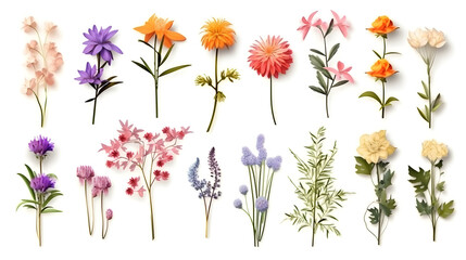 flower isolated floral nature plant spring leaf background summer generative Ai.