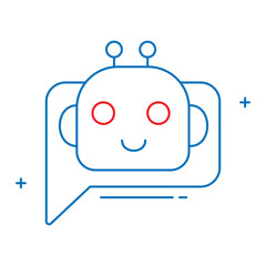 Automated Chatbot and Virtual Communication Vector Icon Design, chat bot, AI assistant, customer service bot, online chat, AI chat