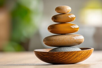 Tranquil, zen-inspired rock garden with carefully raked gravel, minimalistic, meditation, serenity, balance :: smooth stones, peaceful retreat, mindful contemplation