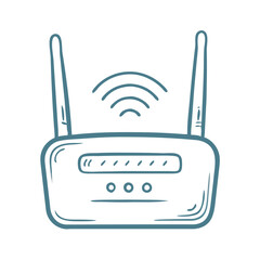 Obraz premium Portable Wi-Fi hotspot icon, blue minimalist design, mobile internet device