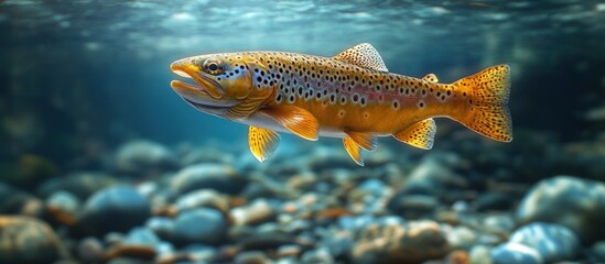 Naklejka premium Brown Trout Underwater