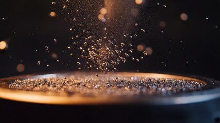 A close-up view of a magnetic separator in action, with small metal particles clinging to a magnet, illustrating the separation process.