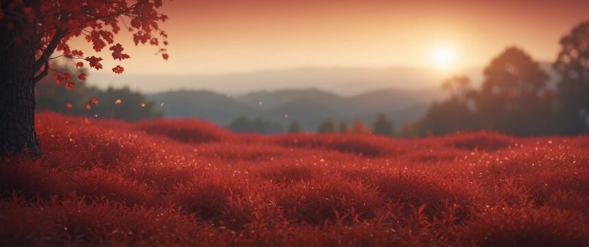 Beautiful red landscape background for presentation.