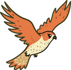 Cartoon Hawk in Flight