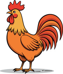 Cartoon Rooster Illustration