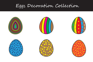 exploring eggs decoration collections isolated on white background