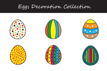 exploring eggs decoration collections isolated on white background