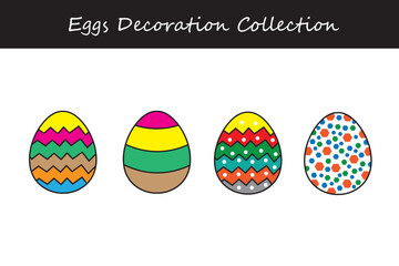 exploring eggs decoration collections isolated on white background