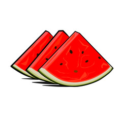 Watermelon slices. vector sliced ​​watermelon on a white background