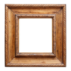 Old wooden frame isolated on transparent background