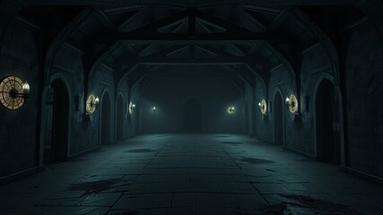 alone in the backrooms liminal space 3d render