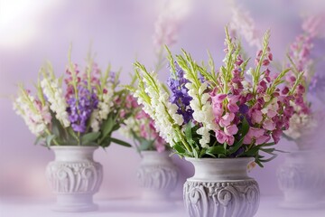 A stunning and aesthetically pleasing close-up image of a vase filled with fresh, vibrant flowers