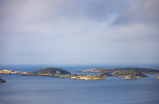 Scenic view of island against sky