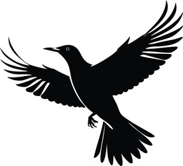 Obraz premium Bird silhouette or bird icon, clip art isolated on white background, vector illustration.