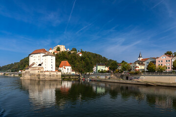 Feste Niederhaus am Zusammenfluss von Donau und Ilz in Passau, Bayern