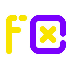 Fototapeta premium Function Icon Broke Line Two-Tone Style