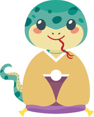 巳年のかわいい蛇