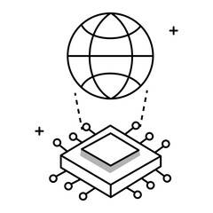 Technology and Global Innovation Vector Icon Design, global networks, digital transformation, technological advancement