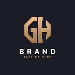 Obraz premium GH Logo Design. Modern, Minimal, Elegant and Luxury GH Logo. Alphabet Letter GH Logo Design for Brand Corporate Business Identity.