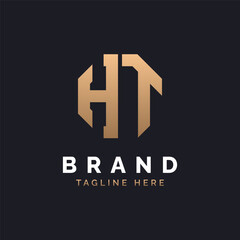 Obraz premium HT Logo Design. Modern, Minimal, Elegant and Luxury HT Logo. Alphabet Letter HT Logo Design for Brand Corporate Business Identity.