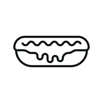 recommend clip art: Eclair food beverage icon vector basic design simple and modern