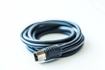 Minimalist Photo Cable Against White Background